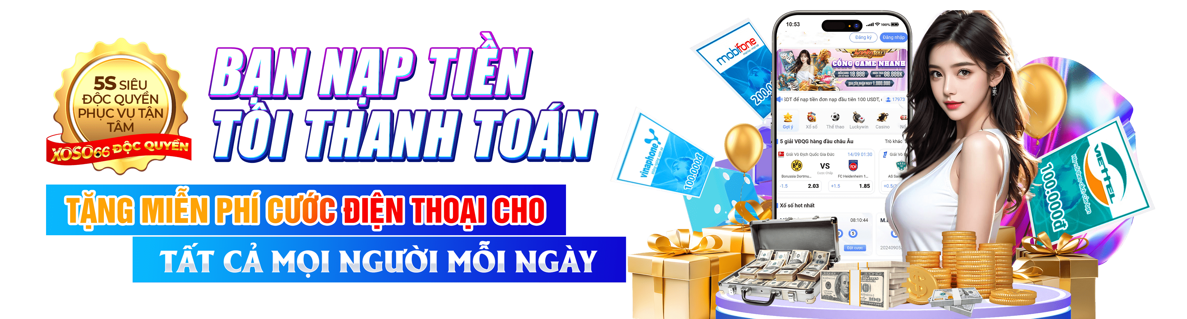 Hình ảnh quảng cáo của xoso66 hiển thị nền tảng và các lợi ích
